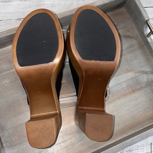 NWT SHEIN Chunky Band Platform Slip-On Heeled Sandals - Picture 7 of 9